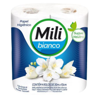imagem de Papel Higienico Mili Bianco Neutro 4 30M
