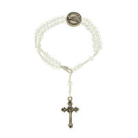 imagem de Terço de Pulso de Nossa Senhora Aparecida com Conta Cristal Translúcida