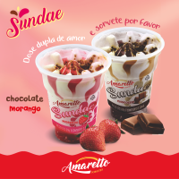 imagem de SUNDAE AMARETTO MORANGO 60GR