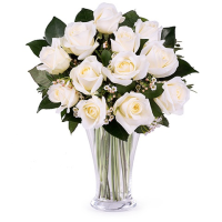 imagem de Buquê com 12 Rosas Brancas