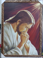imagem de Quadro Jesus Orante 50 x 70  com moldura 3 cm