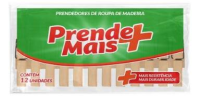 imagem de PRENDEDOR P ROUPA MADEIRA PRENDE MAIS 12UN