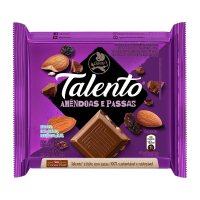 imagem de CHOC  BARRA TALENTO  AMENDOAS E PASSAS 85G