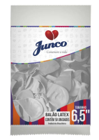 imagem de Balao Junco Latex Liso Numero 65 Bco Com 50