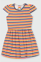 imagem de Vestido em malha riscada - cor laranja - tamanho M - Peça