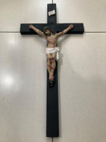 imagem de Crucifixo Madeira  60cm Cristo gesso