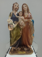 imagem de Imagem Sagrada Família em Gesso 32cm pintura Colorida