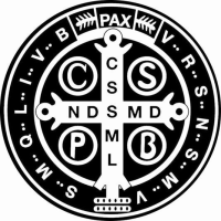 imagem de Adesivo Medalha de São Bento Preto e Branco G