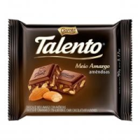 imagem de CHOCOLATE GAROTO 90G MEIO AMARGO AMENDOAS  TALENTO