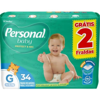 imagem de Fralda Infantil Descartável Tamanho G Personal com 34un