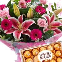 imagem de Buque de Flores Nobres Dia das Mães com Chocolate