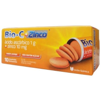 imagem de Bio-C + Zinco 1g + 10mg, Frasco com 10 Comprimidos Efervescentes